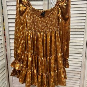 Gold Metallic Women's mini dress